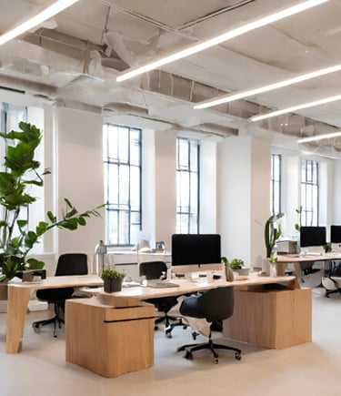 Textile fabrics company: spacious open plan offices Textile fabrics manufacturing company: spacious 