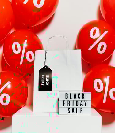 a black friday sale sign with a price tag on it