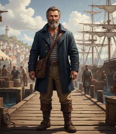CAPTAIN FINNEAS "FINN" BLACKWATER, a guide to Port Sunder