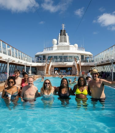 Staying cool in the pool of our cruise get away