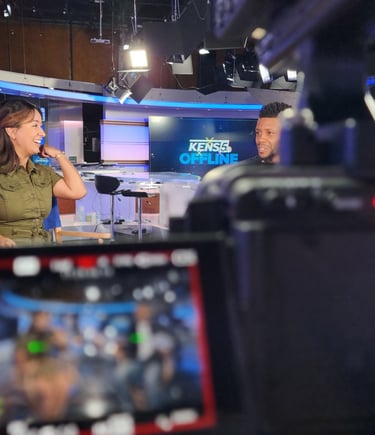 KENS 5 Studio interview BTS Sarah Duran with Jon Coker