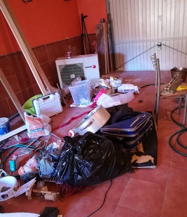 Limpieza después de una ocupación en Almorox.