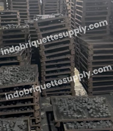Indonesia coconut charcoal briquette production traditional