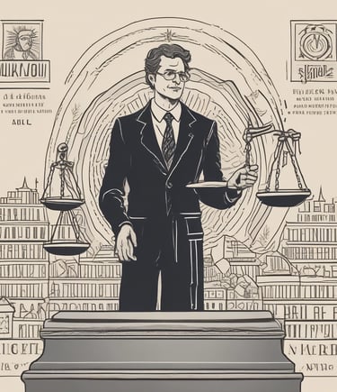 A close-up of a vintage law book with a gavel resting on top, set against a dark wooden background.