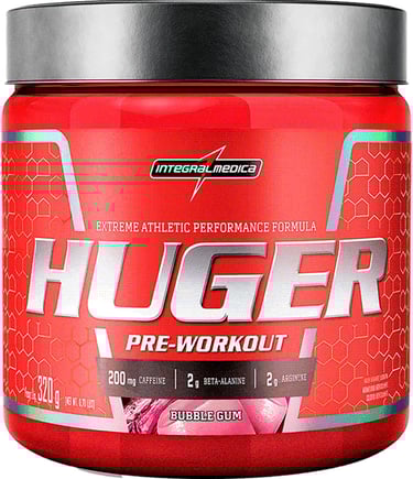Pré-treino Huger Integralmedica: explosão, pump e vasodilatação muscular