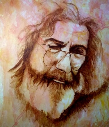 a portrait of a man with a beard and glasses