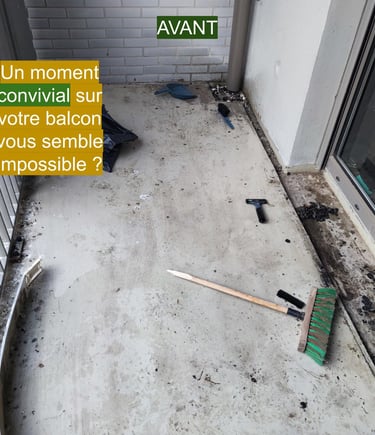Nettoyage grand balcon avant