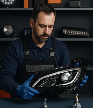 Žibintų stiklai, lempų stiklai, žibintų korpusai, xenon lemputės,papildomi šviestuvai,klijai lempoms