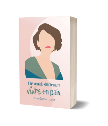 Mockup roman broché - ELle voulait simplement vivre en paix - Anne-Sophie Loriot.