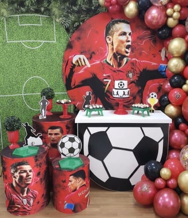 Decoração aniversario futebol Cristiano ROnaldo