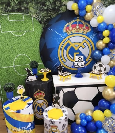 Decoração aniversario futebol real madrid