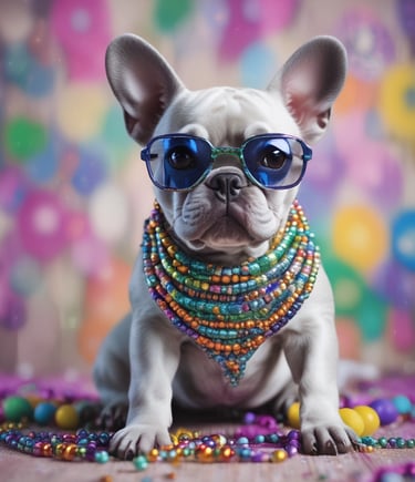 a small dog sitting in a valentine's day bag