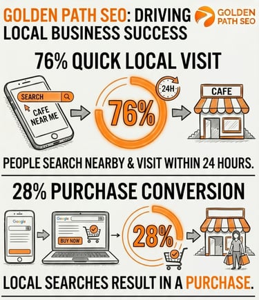 Inforgraphic showing how searches result in purchase decisions