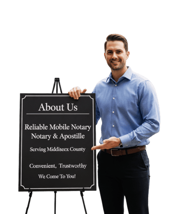 man showing board writing Reliable Mobile Notary & Apostille in Middlesex County