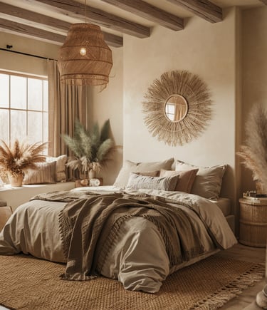 décor chambre fleurs bohème