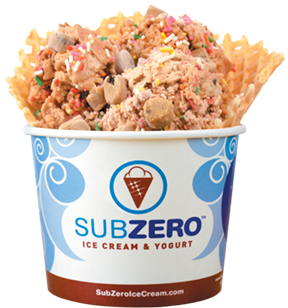 a birthday cake e ice cream in a waffle bowl