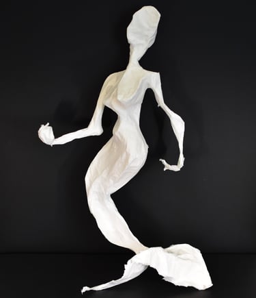 sculpture sirène escale Sète papier