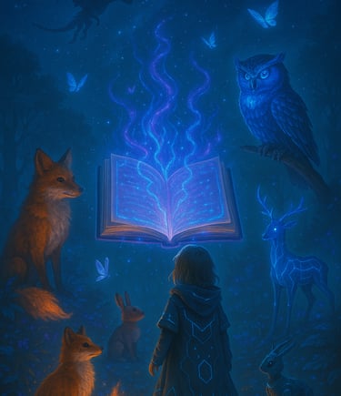 a girl is standing in front of a book