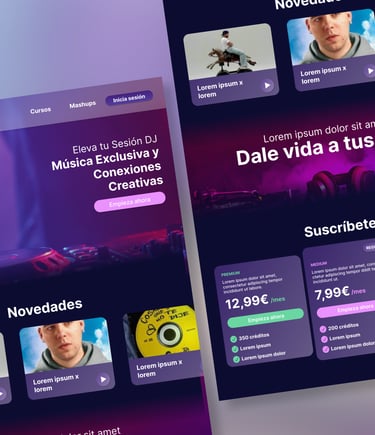 diseño web plataforma musical