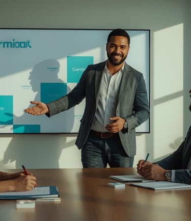 Professional reviewing analytics dashboard. Where can you learn more about AI revenue intelligence a