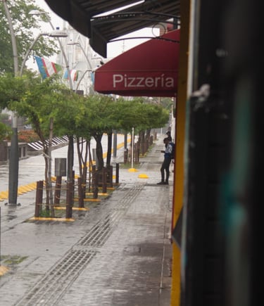 boulevard del rio Cali Colombia en una mañana de lluvia