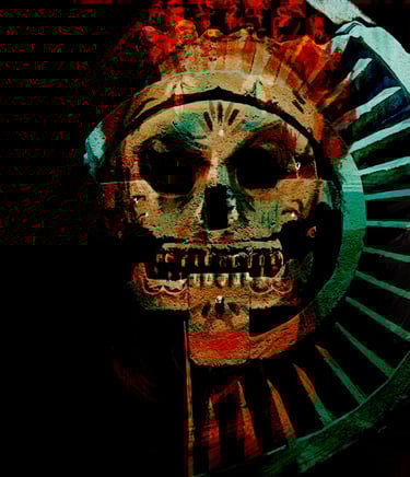Digital collage - Day of the Dead selfie