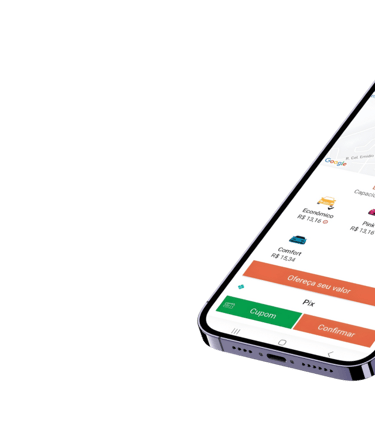 Tela do app APKTEM mostrando mapa de mobilidade urbana e corridas.