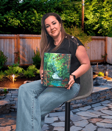 The Forest of Forgotten Dreams, Mystical Landscape Painting with Waterfalls and Enchanted Forest