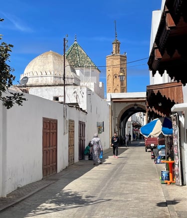 street of the Zaouia and the Moulay El Mekki mosque in the ancient medina of Rabat