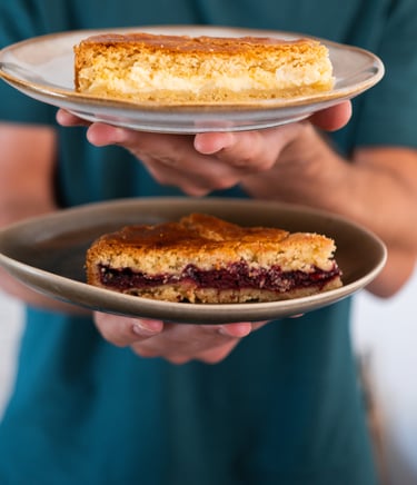 gâteau basque crème et cerise