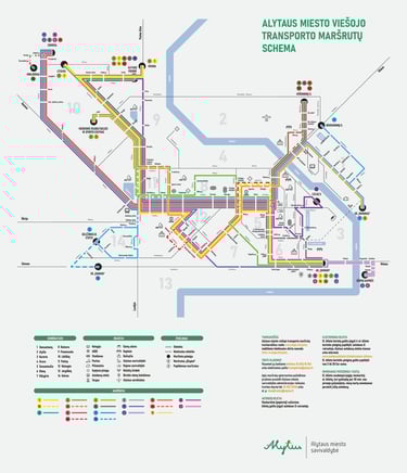 Maršrutų schema Alytuje