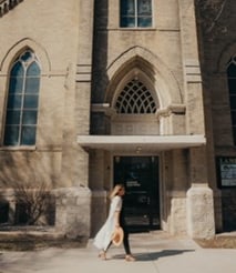 Image of the renovated church that houses the Landmark Studios, including Studio 31:13