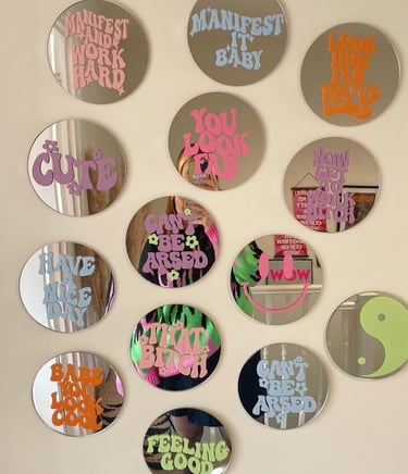 UV DTF stickers on decorative mirrors