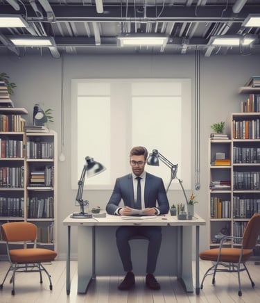 A sleek and modern office setup depicting professionalism.