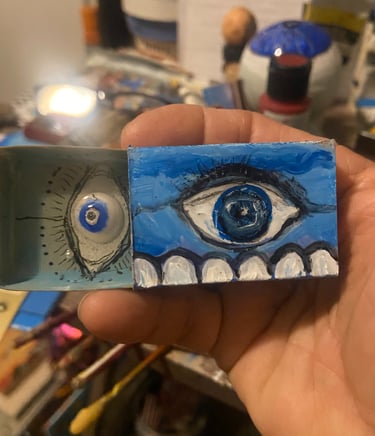 Blue matchbox 