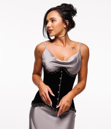 underbust corset, corset vest, custom corset, sexy lingerie, sequin corset, handmade corset, plus size lingerie, black corset