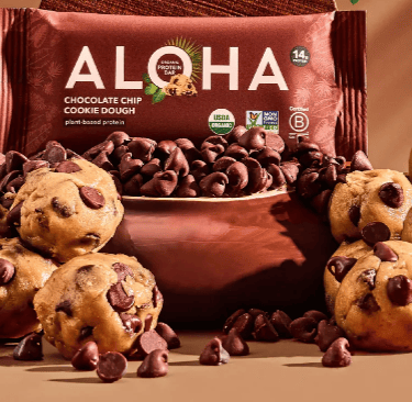 Aloha plant-based chocolate chip cookie dough protein bar