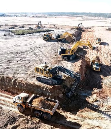 a group of construction workers working on a construction site