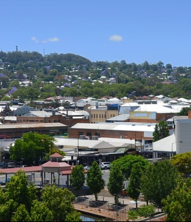 Toowoomba rooftop carpark at Grand Central Shopping Centre looking north-east