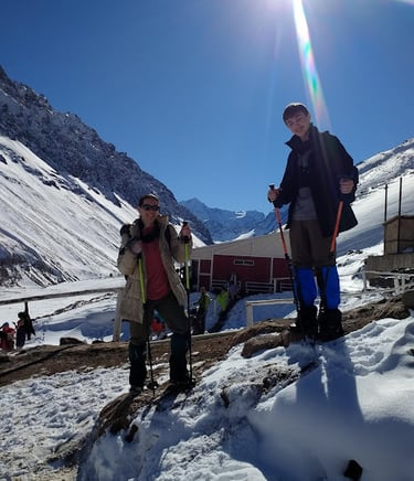 snow hiking trip and hotspring