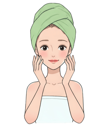 a woman with a towel wrapped around her head