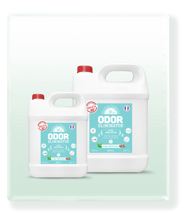 ODOR ELIMINATOR canisters with capacity 2L and 5L, Pine & Menthol scent.