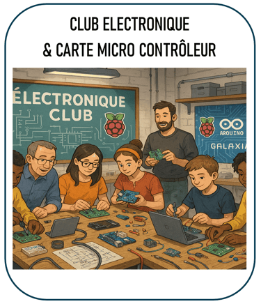 Arduino_llustration représentant un club autour de l’électronique.