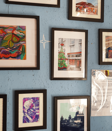 close up photograph of my small local art exhibition