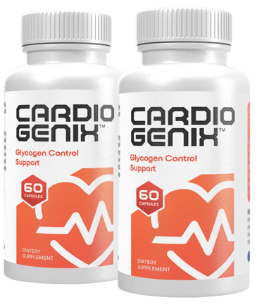Twee flessen CardioGenix voedingssupplement