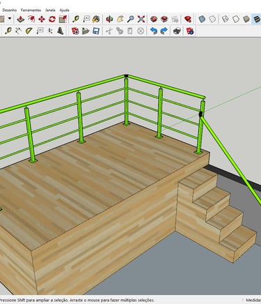 Projeto guarda-corpo com SketchUp