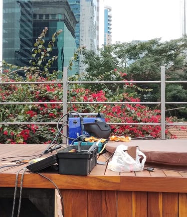 Instalação de guarda-corpo