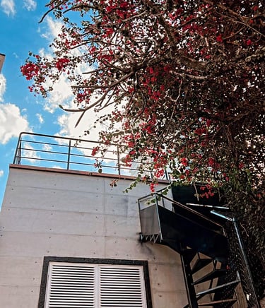 Escada de metal externa