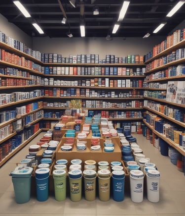 Modern industrial printing machines operating in a bright, clean factory setting.