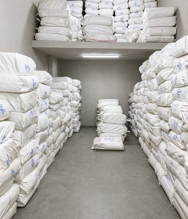 Plastic raw material bags storage warehouse in Indore by New Gurunanak Plastic & Packaging